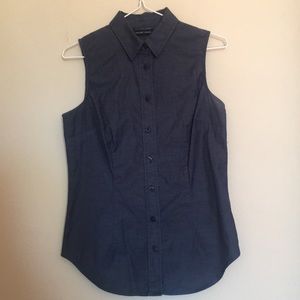 New York & Company Blue Sleeveless Blouse